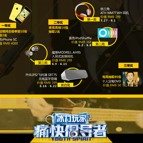 康师傅冰红茶痛快歌mv互动抽奖送iphone5c，蓝牙音箱 <font color=#ff0000>2014年6月22日结束</font>