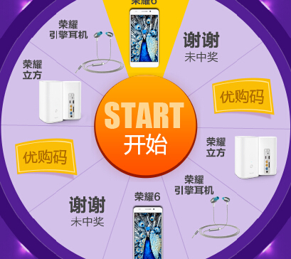 华为商城会员福利活动大V抽奖送荣耀6手机，耳机 <font color=#ff0000>2014年8月29日结束</font>