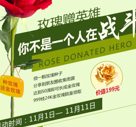 东方美宝光棍节福利，简单几步，送999枝24K金玫瑰 <font color=#ff0000>2014年11月11日结束</font>