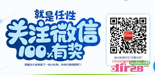 迅雷会员就是人性关注有礼100%送3天黄金VIP会员，一元洗车