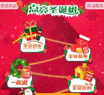 平安圣诞狂欢节微信抽奖送5元手机话费，加油卡，iphone6等 <font color=#ff0000>2015年12月31日结束</font>