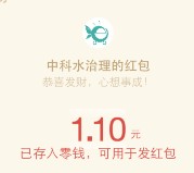 中科水治理端午捏粽子得口令送1-88元微信红包奖励（可提现）