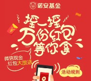 诺安基金每天10点、15点摇一摇送1.5万份微信红包奖励