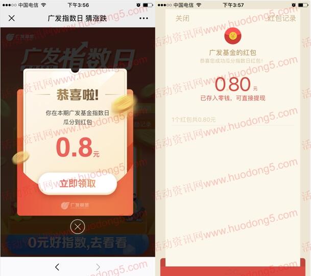 [提醒]广发基金猜涨跌瓜分1.8万红包可以领了 别忘记了