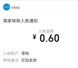 vivo手机安装应用每天领随机微信红包 亲测0.6元秒推送