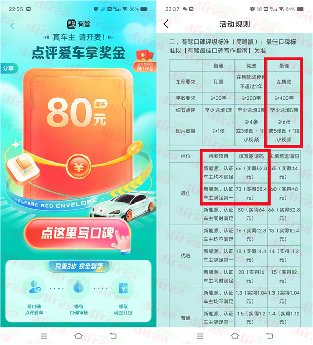 百度有驾写口碑活动领取52.8元现金红包 可以直接提现